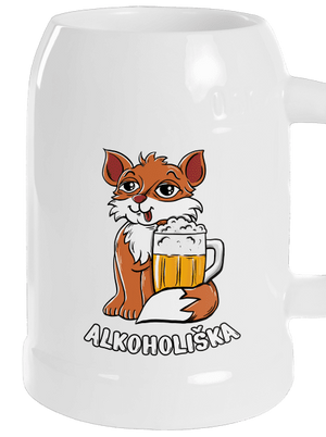 Pivní Alkoholiška půllitr White