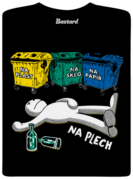 Tříděný odpad pánské tričko Black