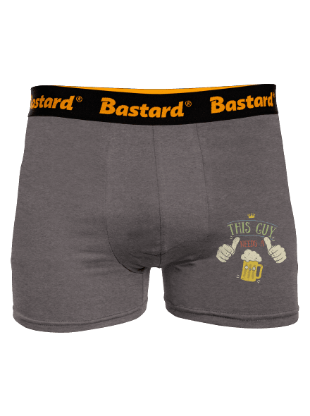 Tenhle týpek potřebuje pivo boxerky Gray Melange