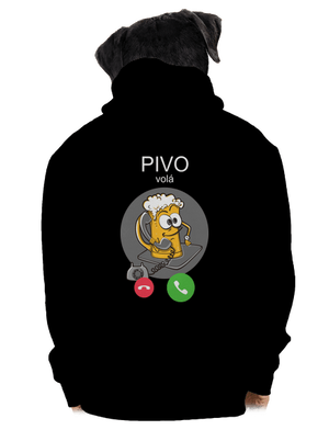 Pivo volá pánská mikina na zip Black