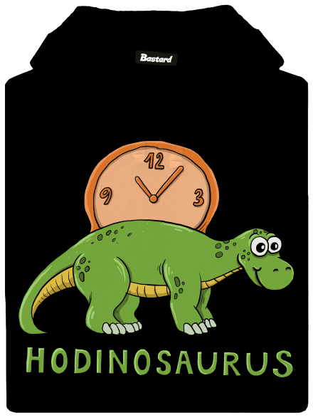 Hodinosaurus pánská mikina klokanka Black
