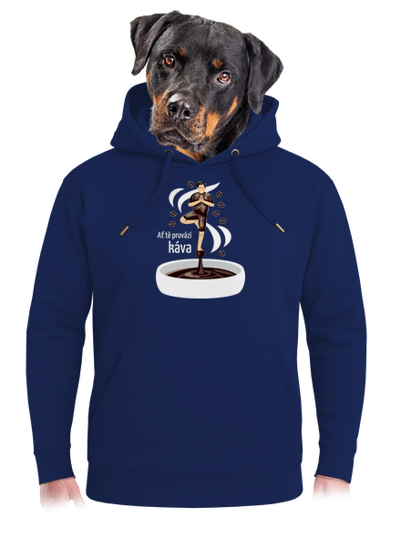 Káva provází unisex mikina premium Navy