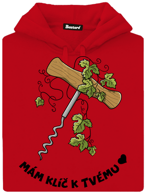 Otevři mé srdce pánská mikina klokanka Red