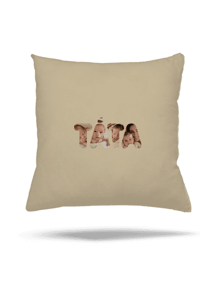 Nápis táta z vlastních fotek polštář Beige