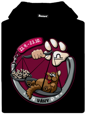 Psí horoskop: Váhy pánská mikina klokanka Black