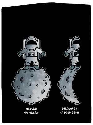 Půlčlovek na půlměsíci dámská mikina na zip Black