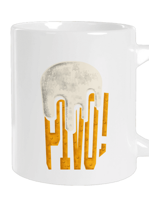 Nápis Pivo velký hrnek White