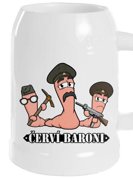 Červí baroni půllitr White