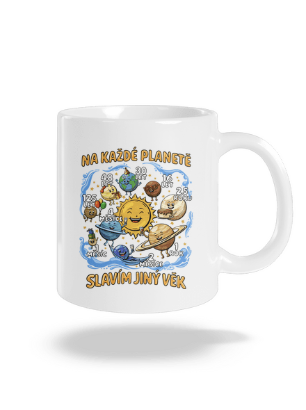 Věk na planetách klasický hrnek White