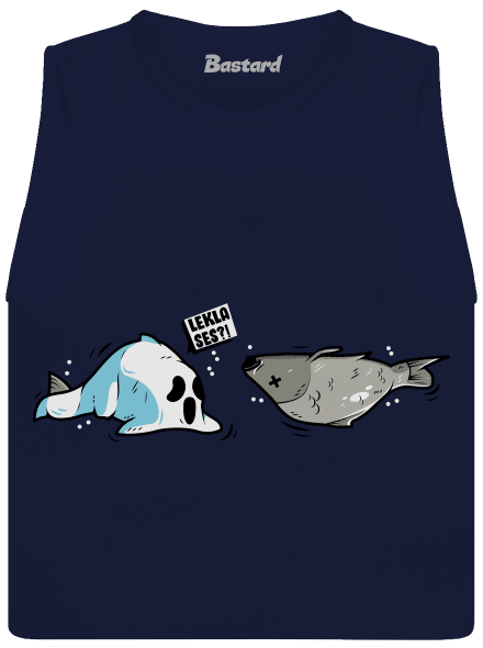 Leklá ryba dámské tílko volné Navy