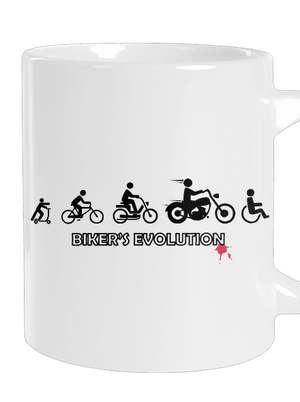 Bikers evolution velký hrnek White