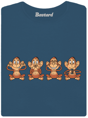 Opička s mobilem dámské tričko premium Petrol Blue