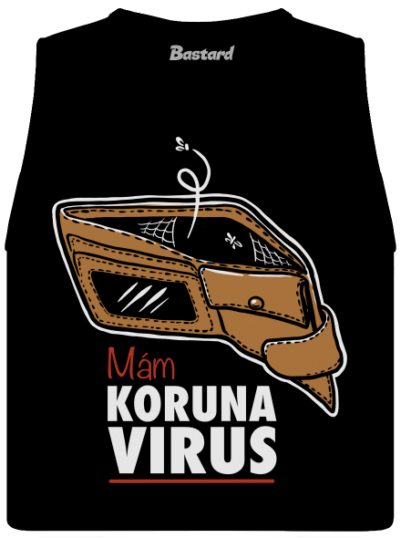 Korunavirus v peněžence dámské tílko volné Black