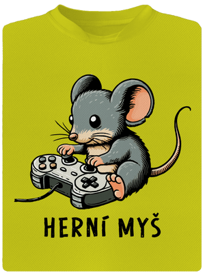 Herní myš pánské sportovní tričko Neon Yellow