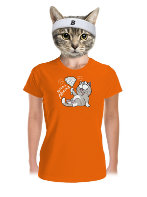 Macek a Micina dámské sportovní tričko Neon Orange