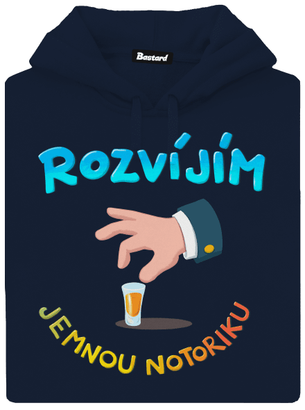 Jemná notorika pánská mikina klokanka Navy
