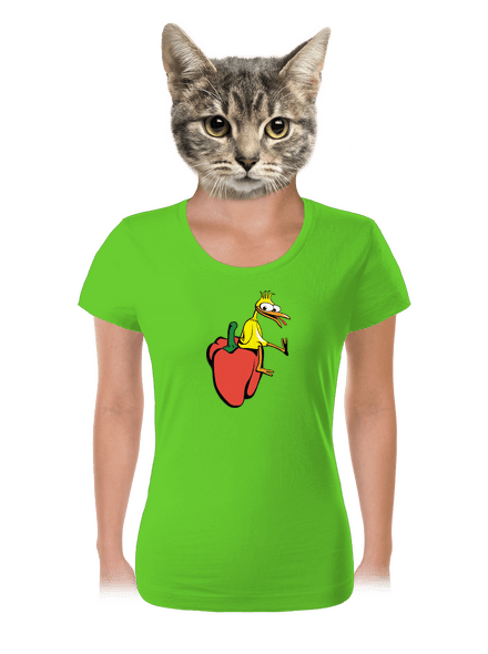 Kuře na paprice dámské tričko Apple Green