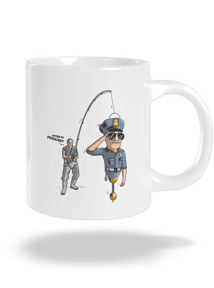 Policajt velký hrnek White