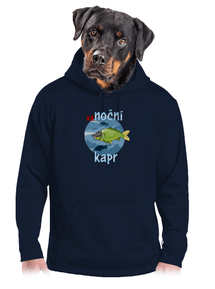 Vánoční kapr pánská mikina klokanka Navy