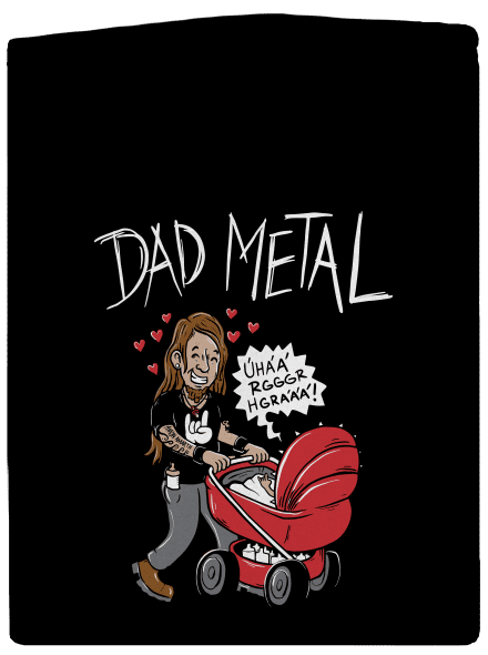Dad metal pánská mikina na zip Black