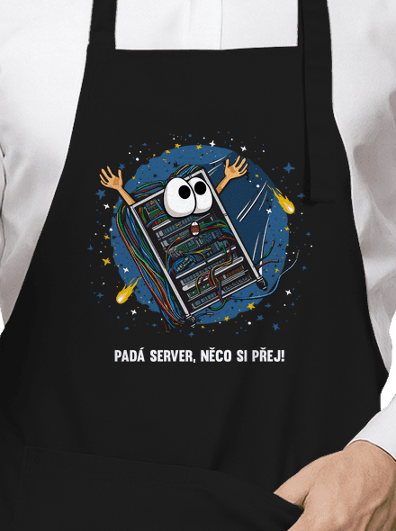 Padá server zástěra Black