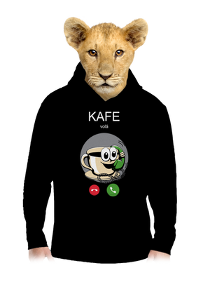 Kafe volá dětská mikina klokanka Black