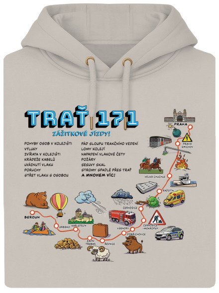 Trať 171 unisex mikina premium Pastel Macchiato