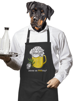 Pivoňky zástěra Dark Grey