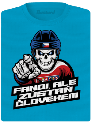 Fandi, ale zůstaň člověkem dámské sportovní tričko Blue Atol