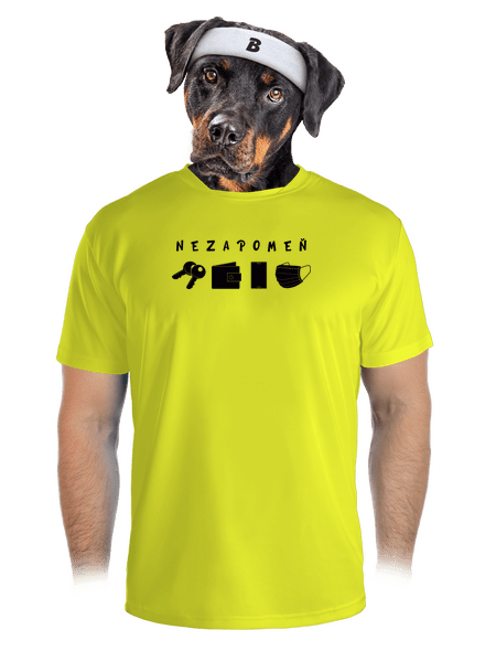 Nezapomeň pánské sportovní tričko Neon Yellow