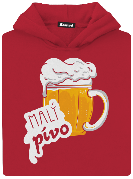 Velký a malý pívo dětská mikina klokanka Fire Red