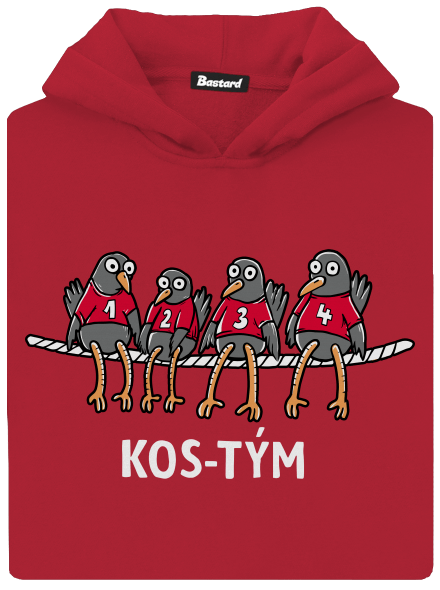 Kos-tým dětská mikina klokanka Fire Red