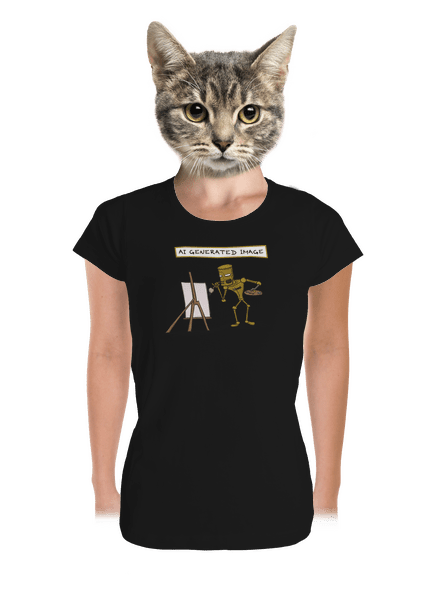 AI generated image dámské tričko premium Black