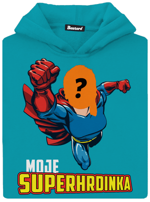 Moje superhrdinka dětská mikina klokanka Hawaiian Blue