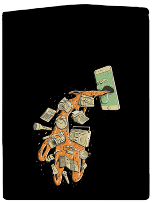 Digitální kocovina pánská mikina na zip Black