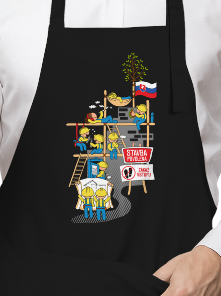 Těžká dřina na Slovensku zástěra Black