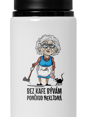 Neklidná bez kafe lahev na vodu White