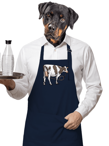 Cow drink zástěra Navy