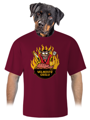 Velmistr grilu unisex tričko oversized Garnet