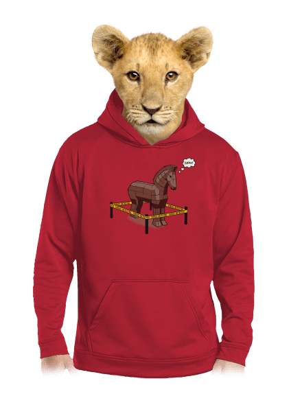 Trojský kůň dětská mikina klokanka Fire Red