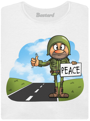 Peace dámské tričko s lemem White