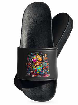 Workaholic robot pantofle Black