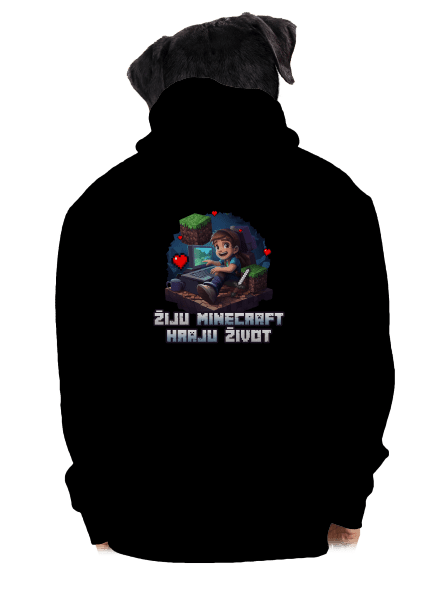 Žiju Minecraft pánská mikina na zip Black