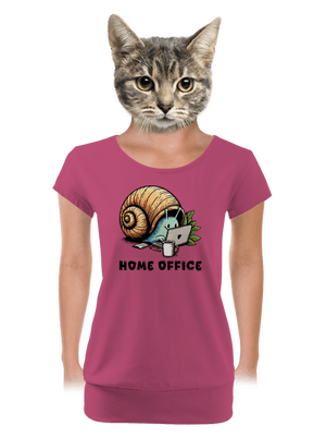 Šnekův home office dámské tričko s lemem Magenta