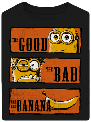 Hodný zlý a banán unisex tričko oversized Black