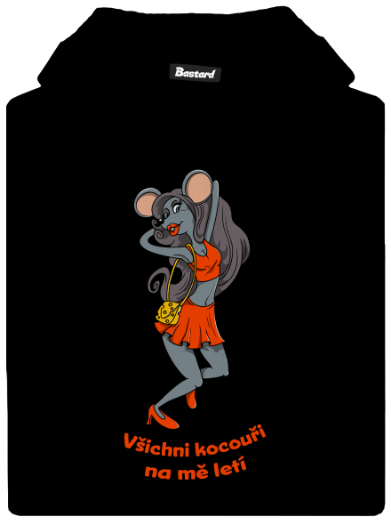 Myška dětská mikina klokanka Black