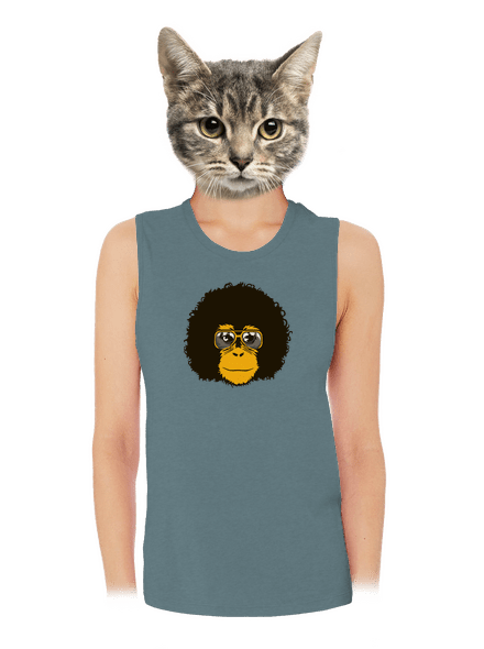 Retro opičák dámské tílko volné Heather Deep Teal