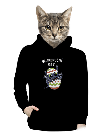 Velikonoční běs dámská mikina klokanka Black