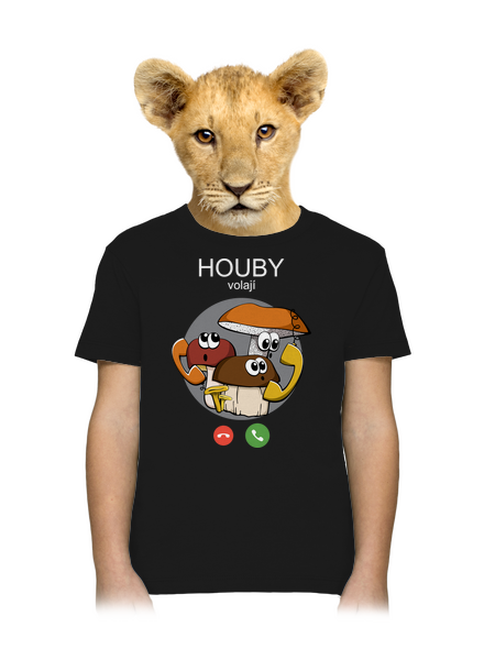 Houby volají dětské tričko Black