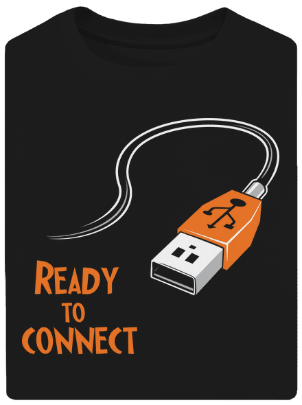 USB připojení unisex tričko oversized Black